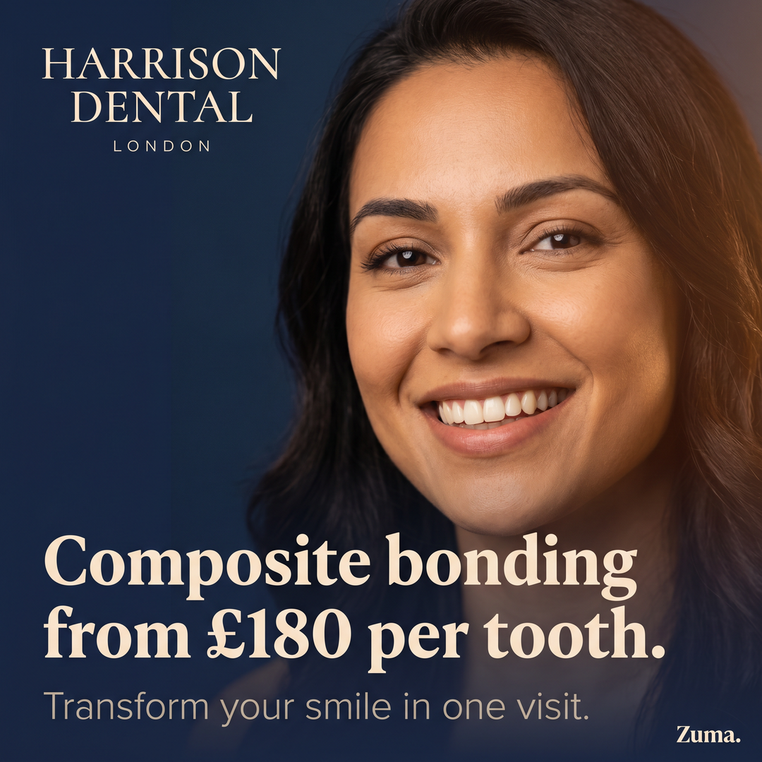Harrison Dental London composite bonding ad creative